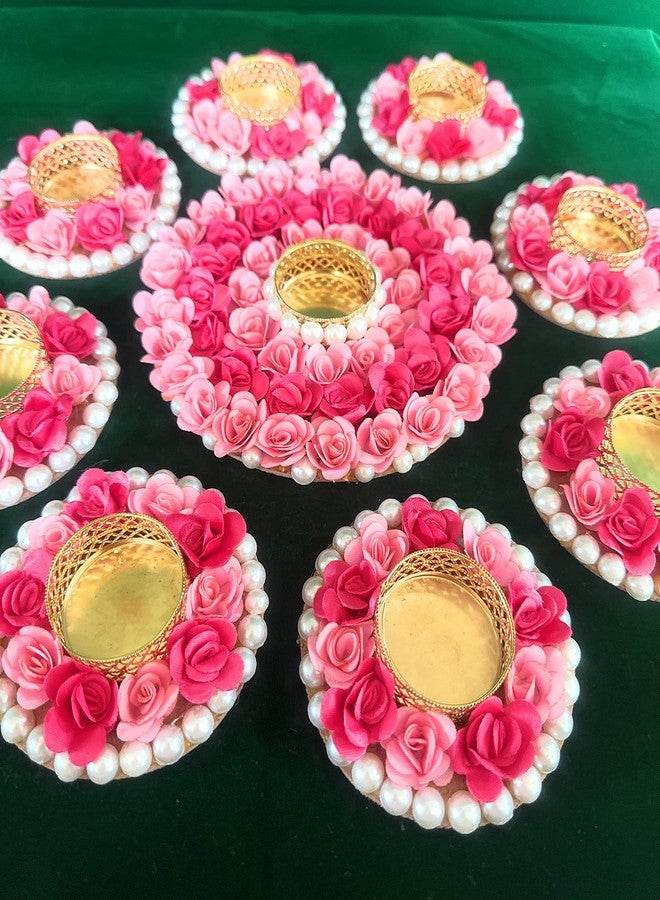 AGAAS ENTERPRISES Agaas Enterpr Rangoli Diya Floor Rangoli with Tealight Candle Holders for Diwali Festival Indoor Outdoor Decor Rangoli Mat for Festival Decoration Set of 9 PICS - Image 1